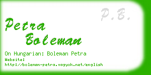 petra boleman business card